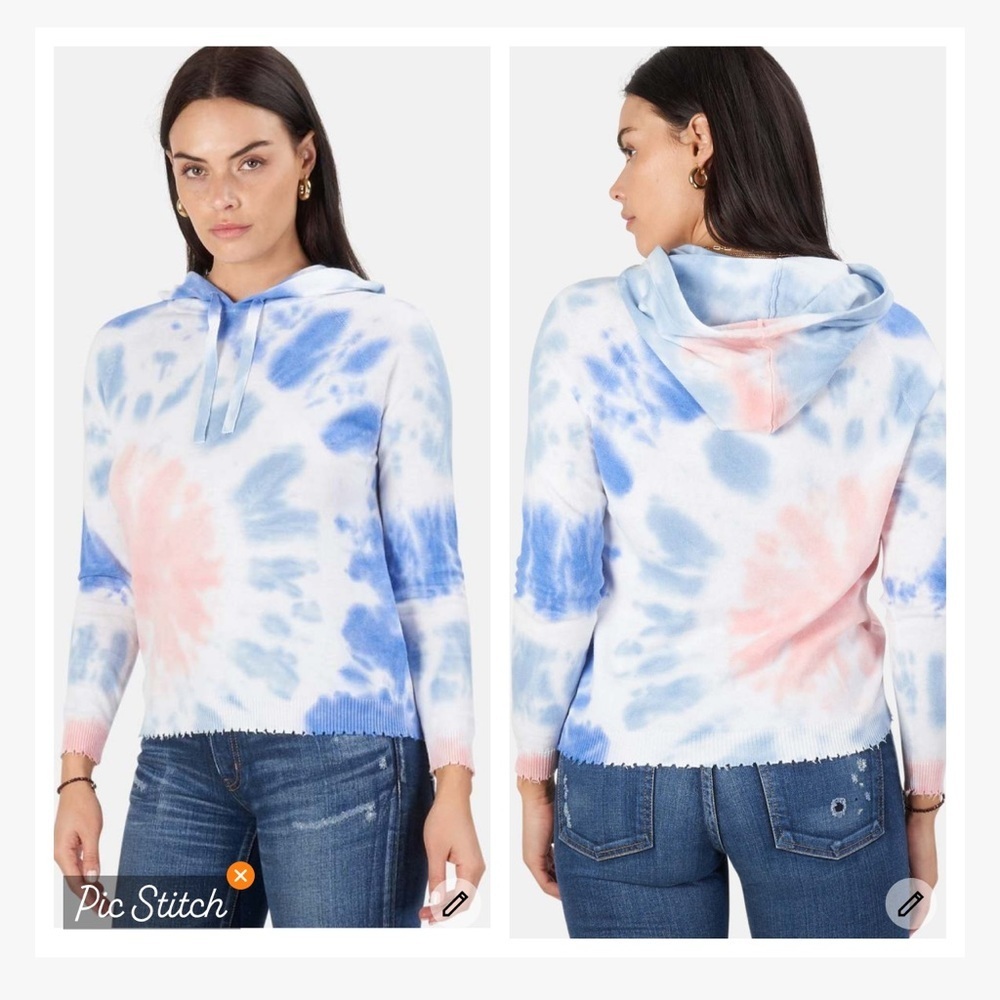 Minnie Rose Cashmere Tie Dye Hoodie Sweater